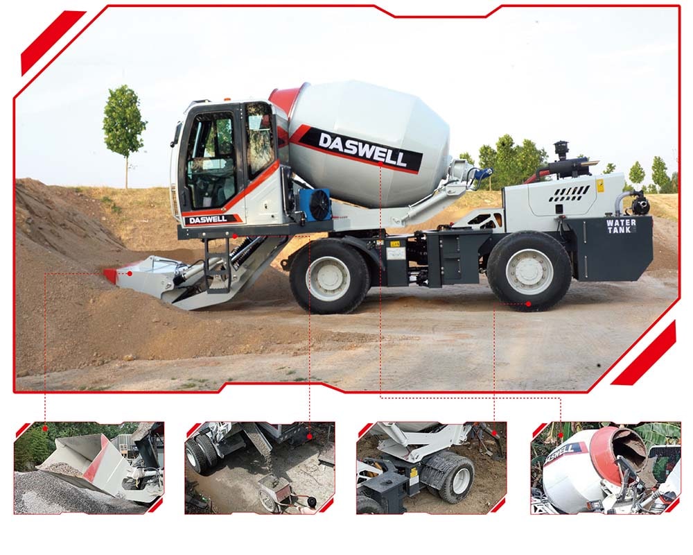 أربع وظائف رئيسية لشاحنة الخلطة الخرسانية ذاتية التحميل 4 وظائف رئيسية لشاحنة خلط الخرسانة ذاتية التحميل