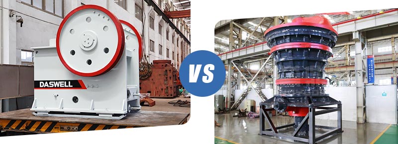Comparación entre trituradora de mandíbulas y trituradora giratoria Comparar la trituradora de mandíbulas con la trituradora giratoria
