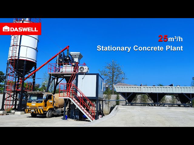 Daswell 25m³ stationary concrete plant works in Philippines