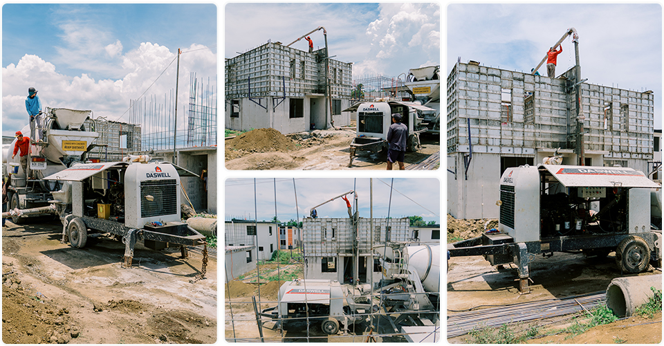 Trailer pump is working Daswell trailer pump machine in Philippine working site