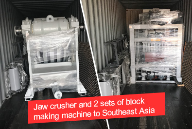 Jaw crusher and block machine machine to Southeast Asia