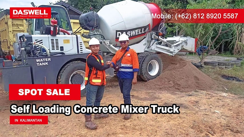 شاحنة خلط الخرسانة ذاتية التحميل في كاليمانتان شاحنة خلط الخرسانة ذاتية التحميل في كاليمانتان