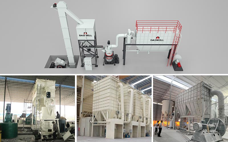 micro powder roller mill works in construction site