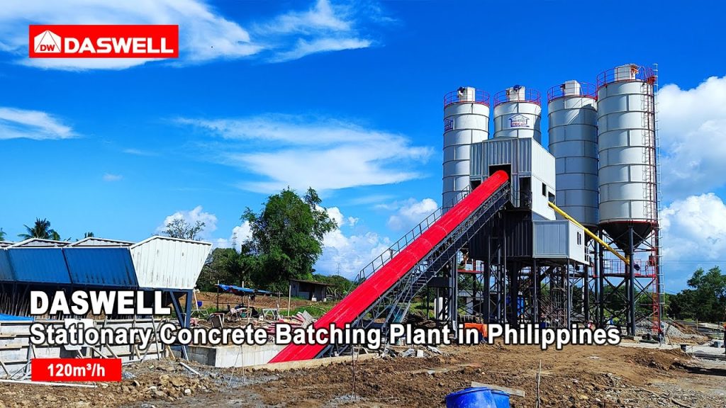 Daswell 120m³ stationary concrete batching plant in the philippines 5 Philippines 120 cubic stationary batching plant